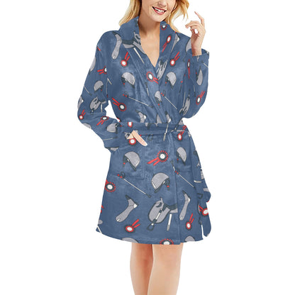 Equestrian Equipment Background Women's Fleece Robe