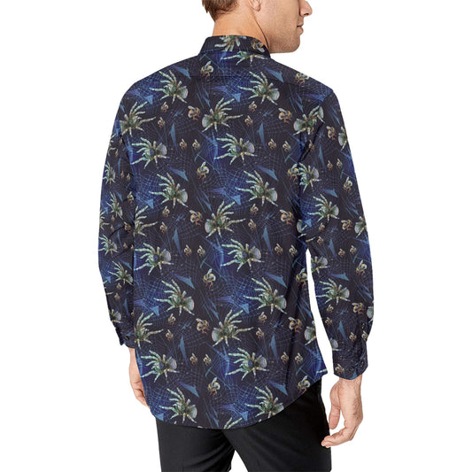 Tarantula Print Design LKS401 Men's Long Sleeve Dress Shirt