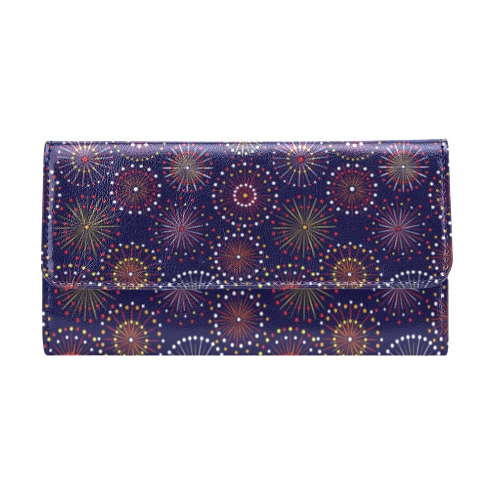 Firework Flower Style Print Design LKS302 Women's Trifold Wallet