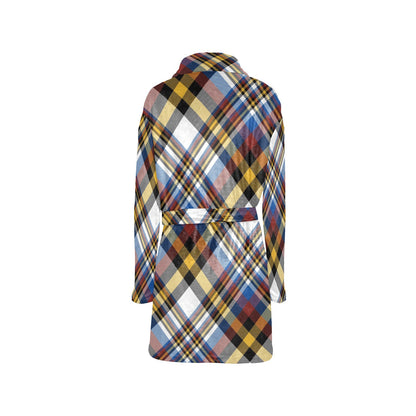 Madras Pattern Print Design 01 Women's Fleece Robe