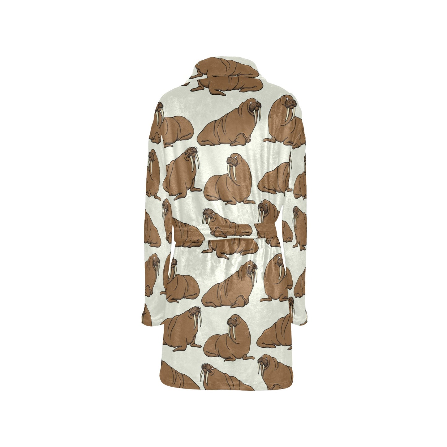 Walrus Pattern Print Design 03 Women's Fleece Robe