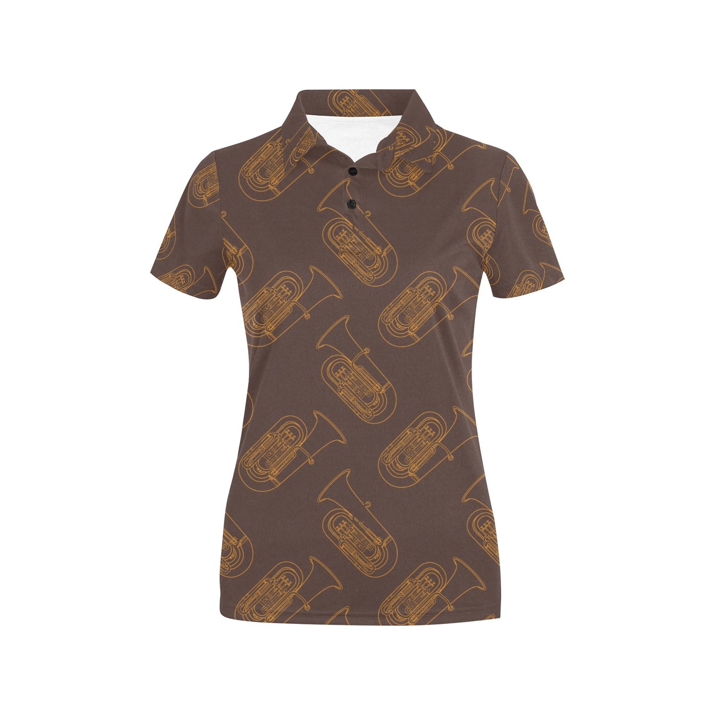 Tuba Pattern Print Design 02 Women's Polo Shirt