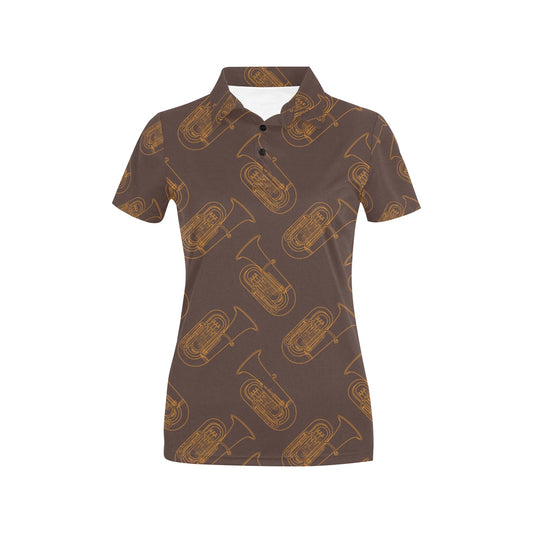 Tuba Pattern Print Design 02 Women's Polo Shirt