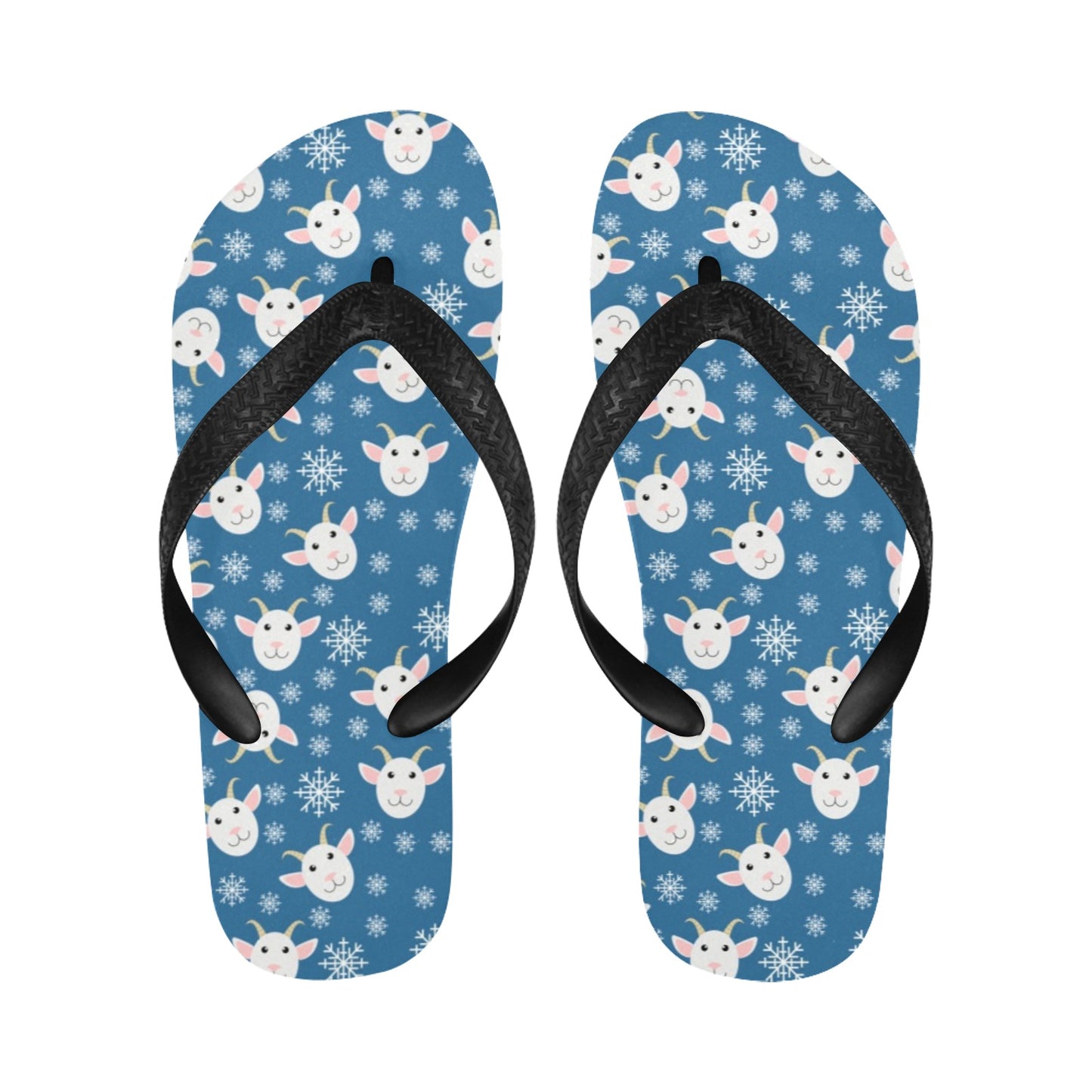 Goat Print Design LKS402 Flip Flops