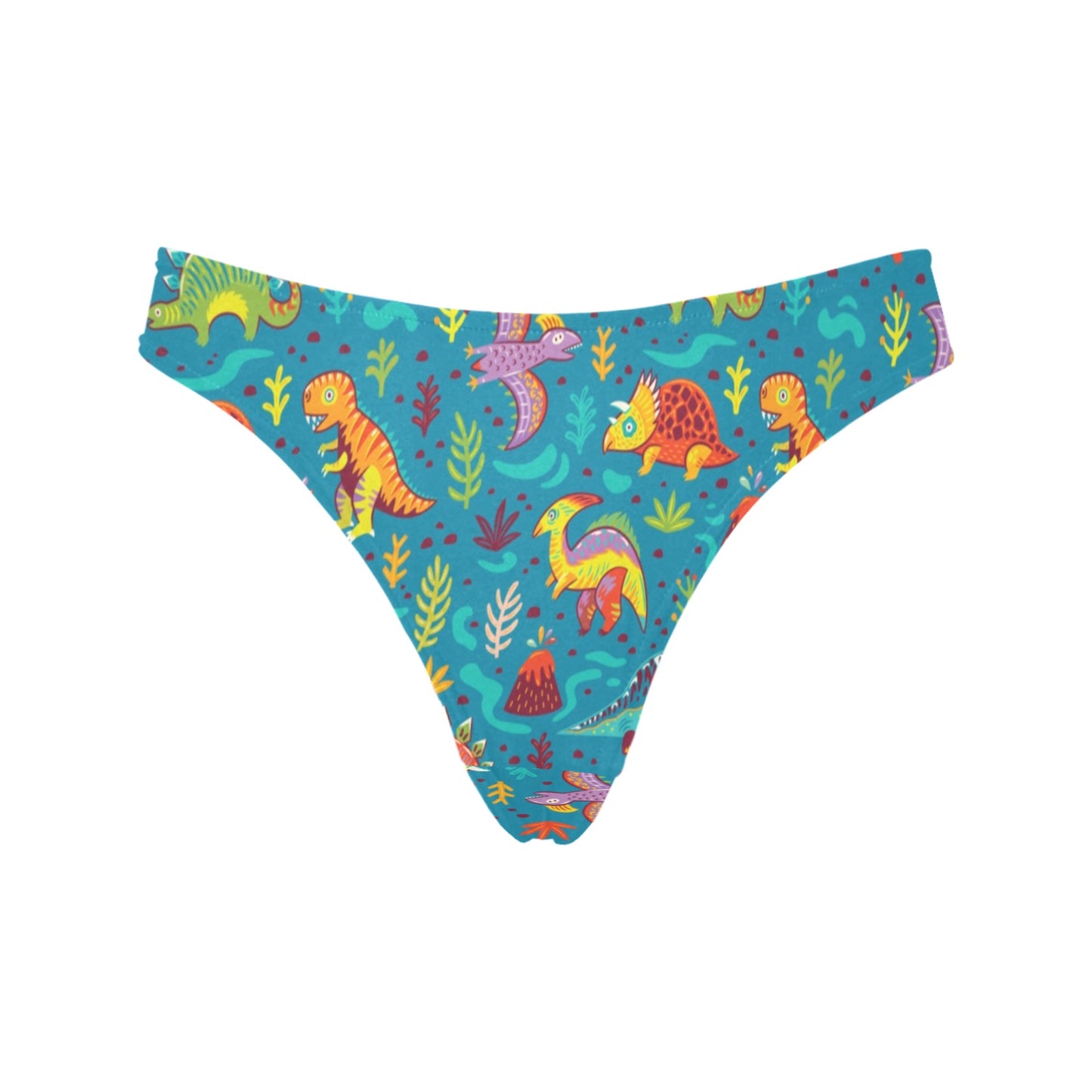Dinosaur Cartoon Style Women's Thongs