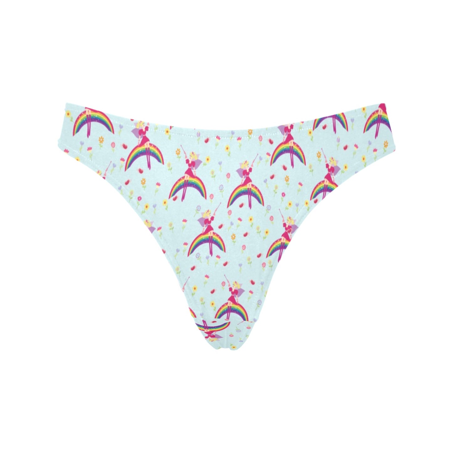 Fairy with Rainbow Print Pattern Women's Thongs
