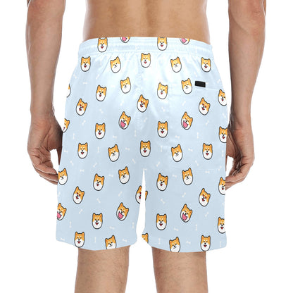 Shiba Inu Print Design LKS3012 Men's Swim Trunks Beach Shorts