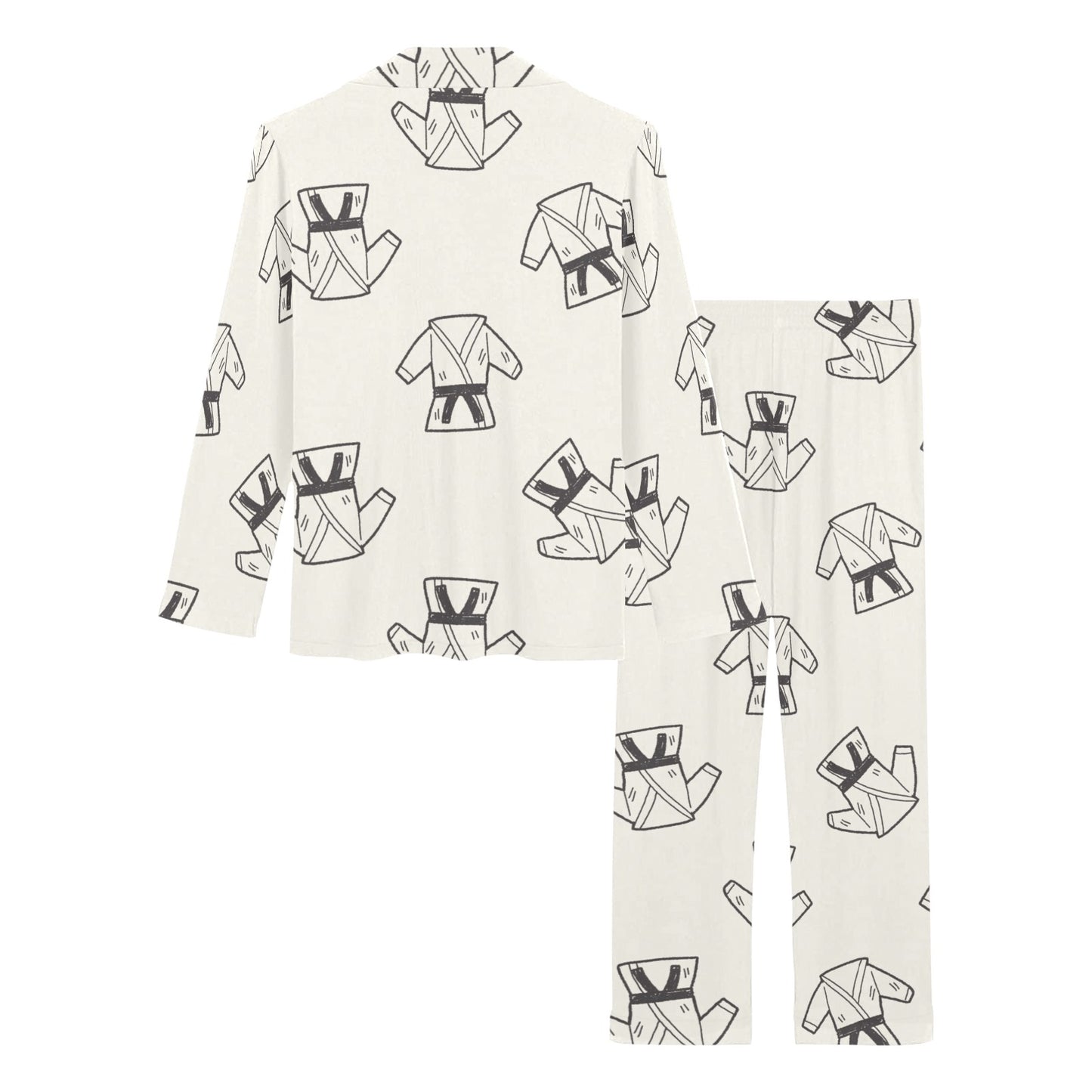 Karate Pattern Print Design 01 Women's Long Pajama Set