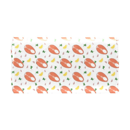 Salmon Steak Print Design LKS303 Women's Trifold Wallet