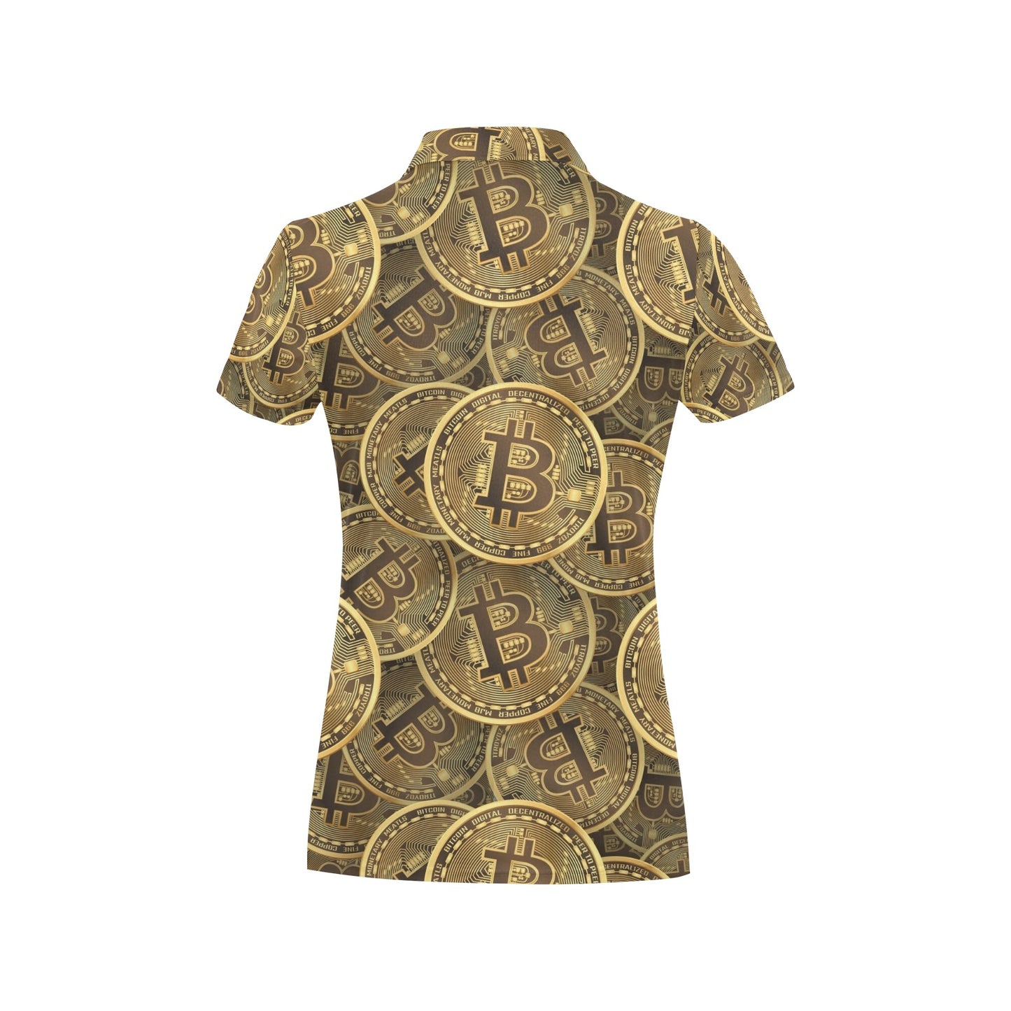 Bitcoin Pattern Print Design DO01 Women's Polo Shirt