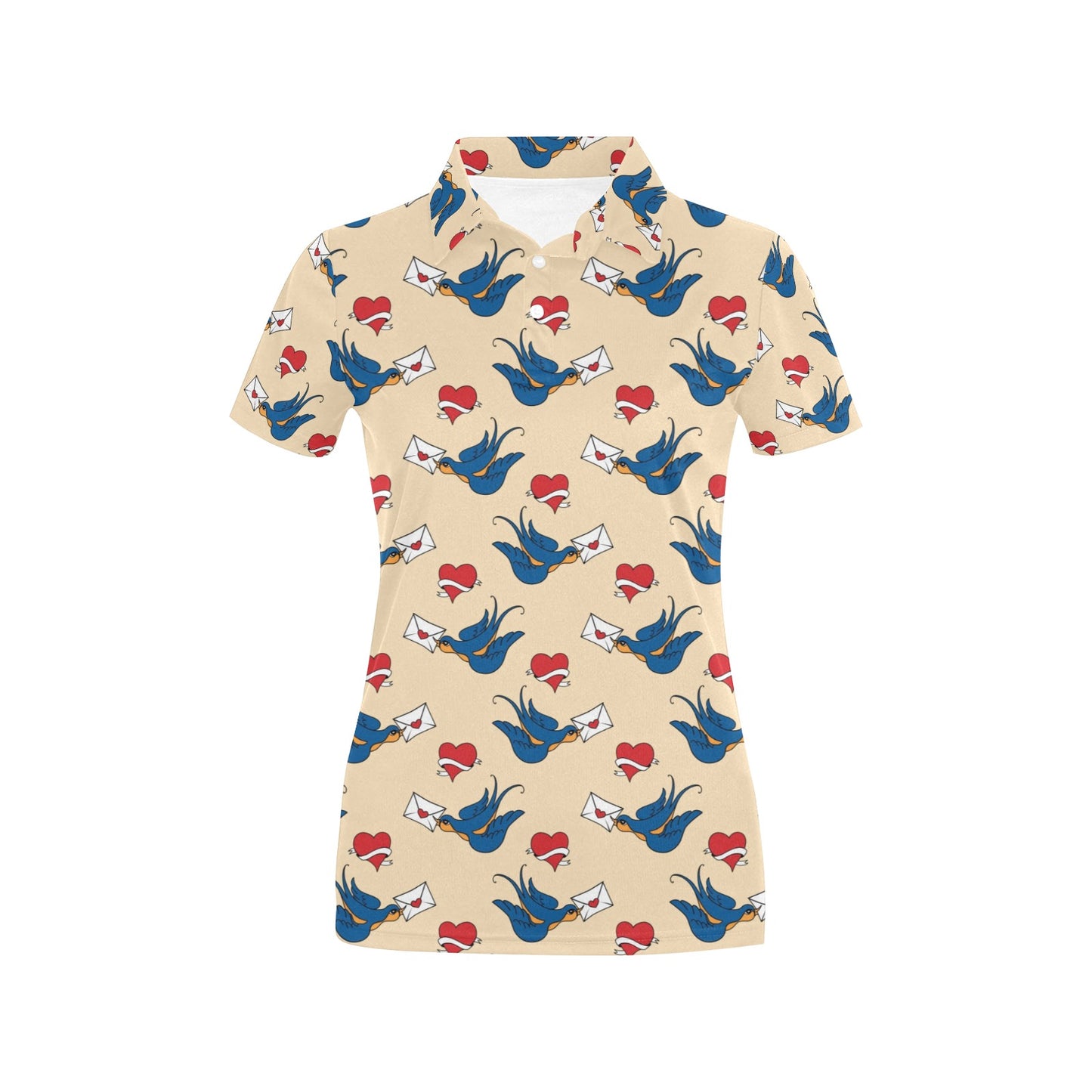 Swallow Bird Pattern Print Design 05 Women's Polo Shirt