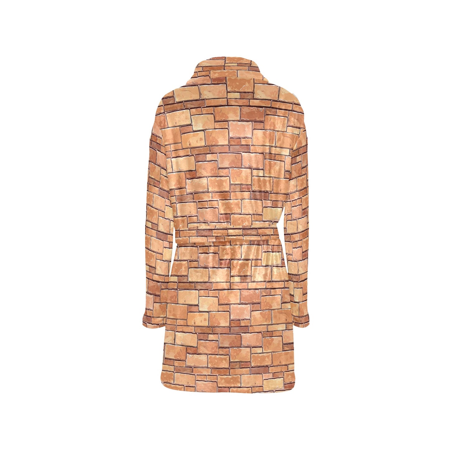 Brick Pattern Print Design 01 Women's Fleece Robe