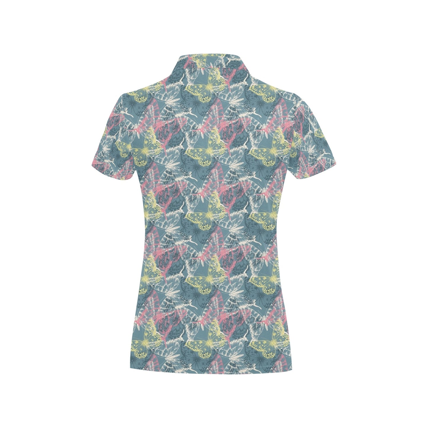 Butterfly Pattern Print Design 01 Women's Polo Shirt