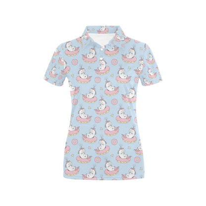 Unicorn Print Design LKS303 Women's Polo Shirt