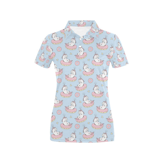Unicorn Print Design LKS303 Women's Polo Shirt