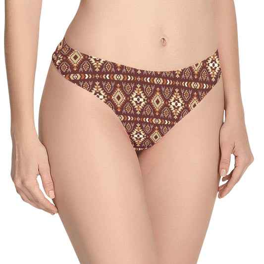 Navajo Native Color Print Pattern Women's Thongs