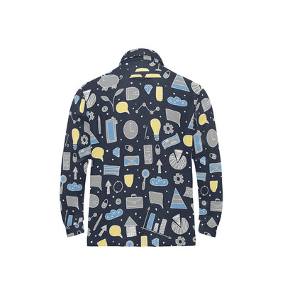 Accounting Financial Pattern Print Design 04 Long Sleeve Polo Shirt For Men's