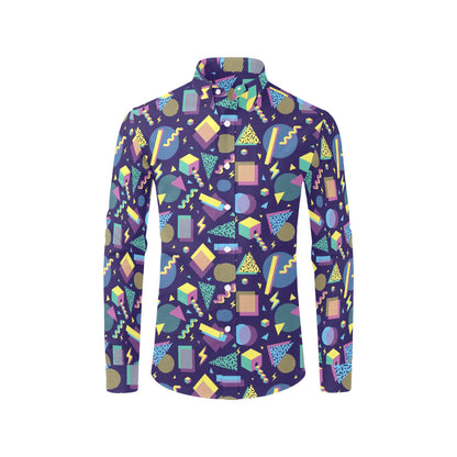 Geometric Print Design LKS401 Men's Long Sleeve Dress Shirt