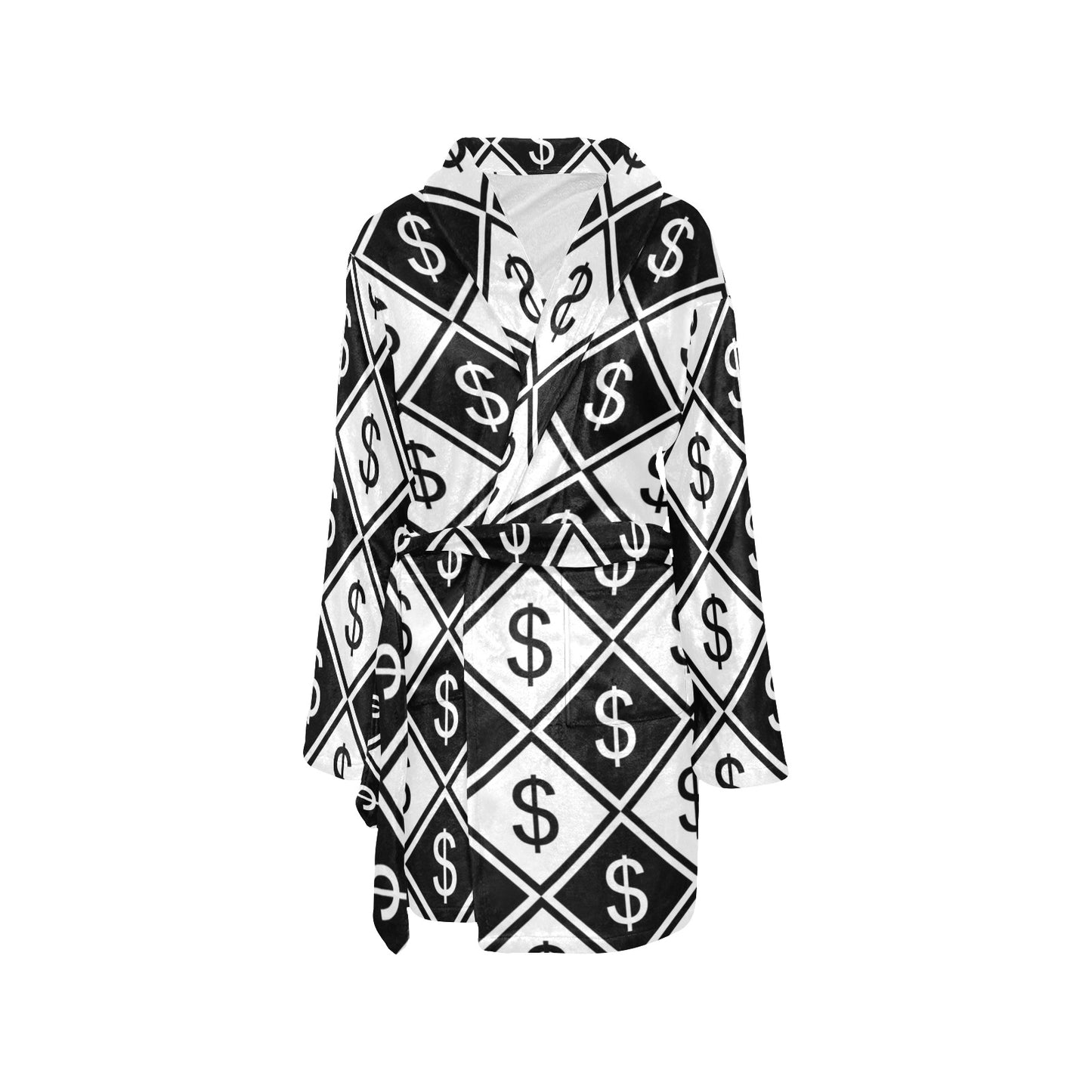 Money Pattern Print Design 04 Women's Fleece Robe