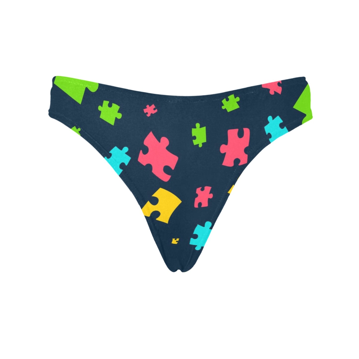 Autism Awareness Colorful Design Print Women's Thongs