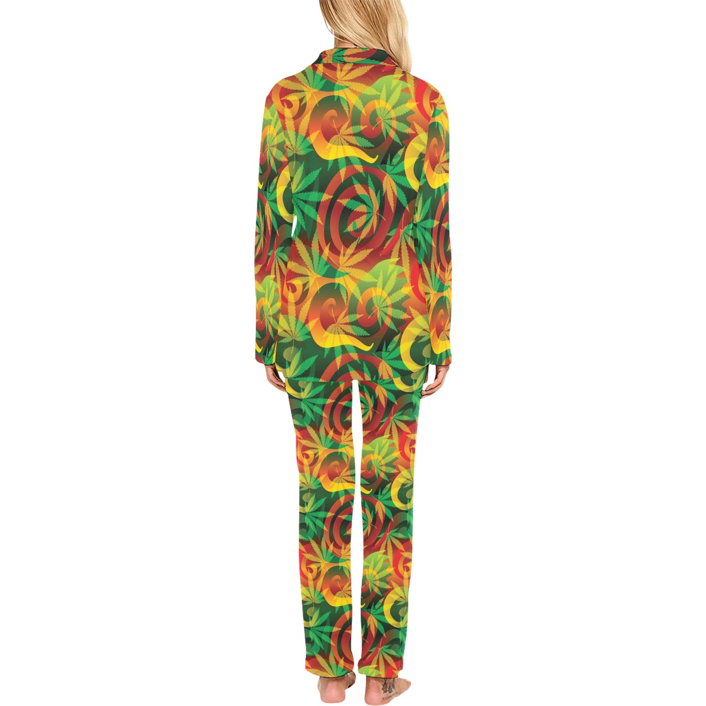 Rastafarian Pattern Print Design A01 Women's Long Pajama Set