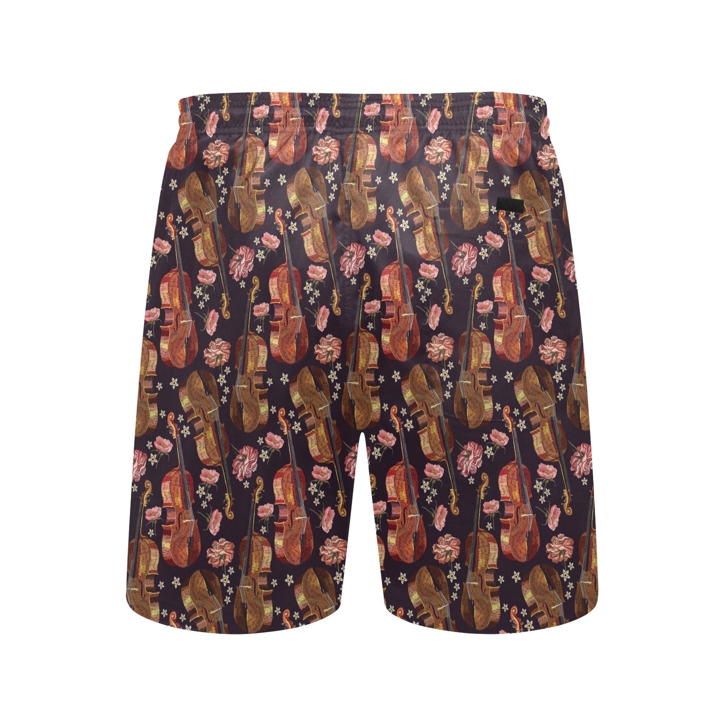 Violin Print Design LKS402 Men's Swim Trunks Beach Shorts