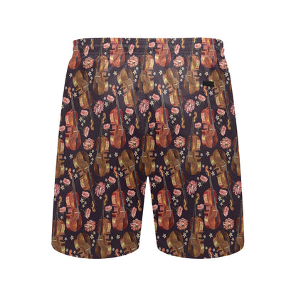 Violin Print Design LKS402 Men's Swim Trunks Beach Shorts