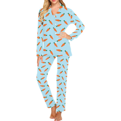 Carrot Pattern Print Design 03 Women's Long Pajama Set