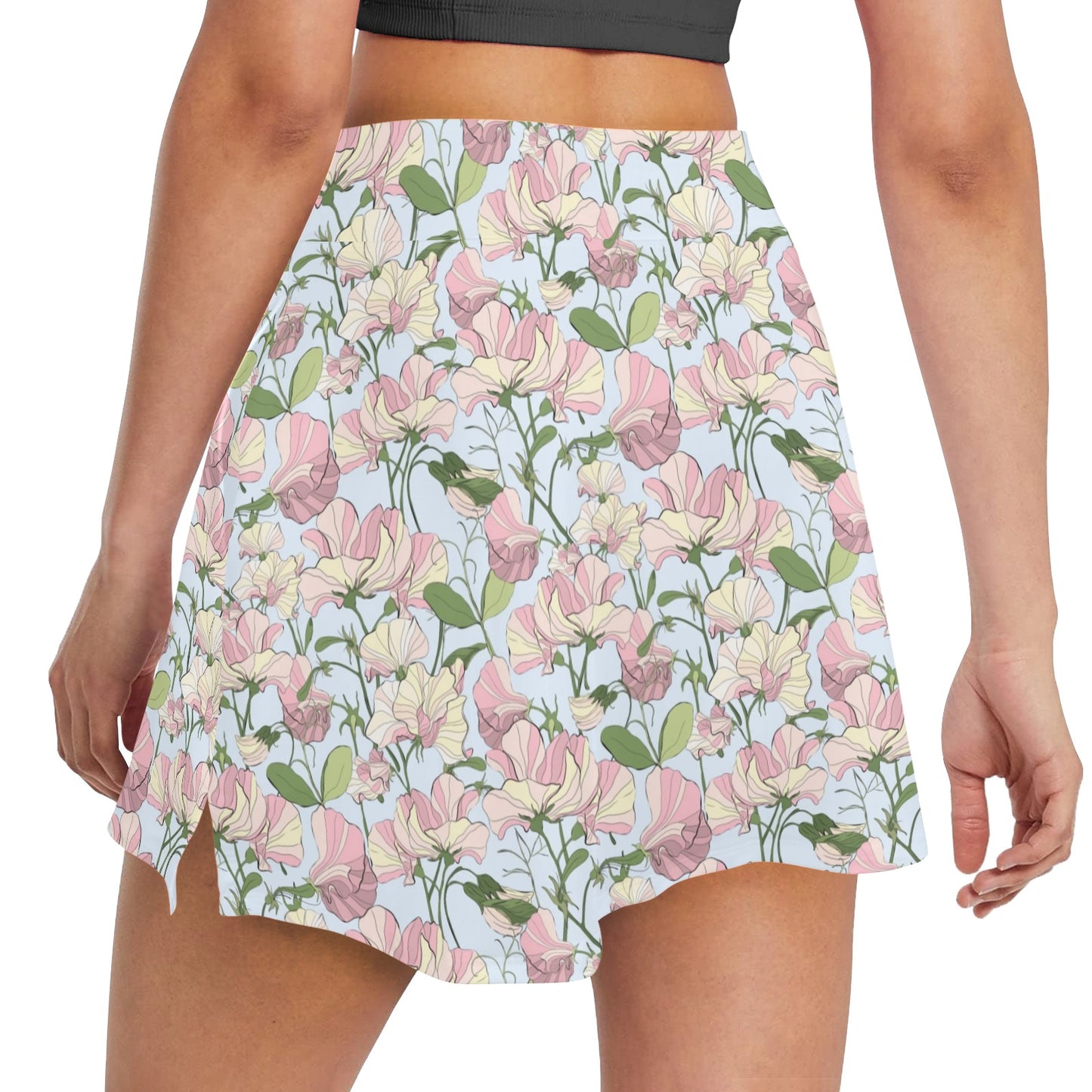 Sweet Pea Print Design LKS304 17" Golf & Pickleball Skort with Pockets