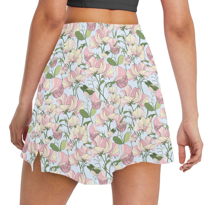 Sweet Pea Print Design LKS304 17" Golf & Pickleball Skort with Pockets