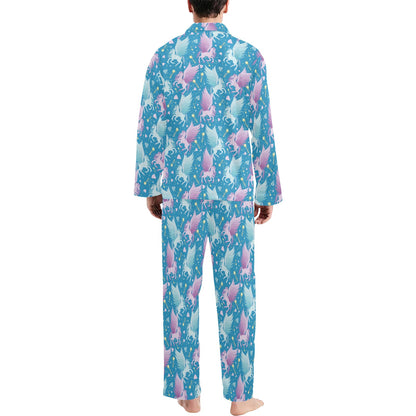 Pegasus Pattern Print Design 04 Men's Long Pajama Set