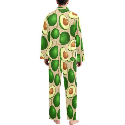 Avocado Pattern Print Design AC010 Men's Long Pajama Set