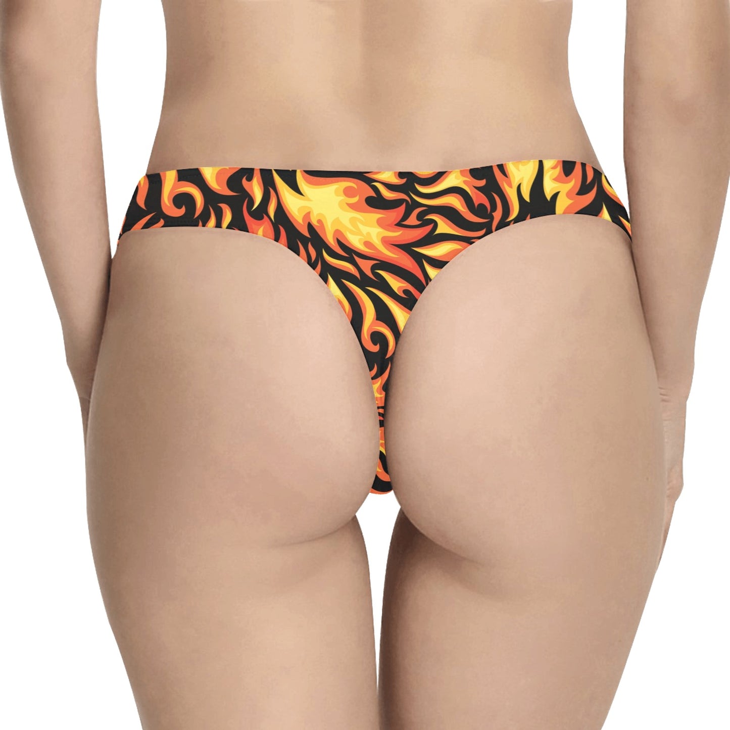 Flame Fire Design Pattern Women's Thongs