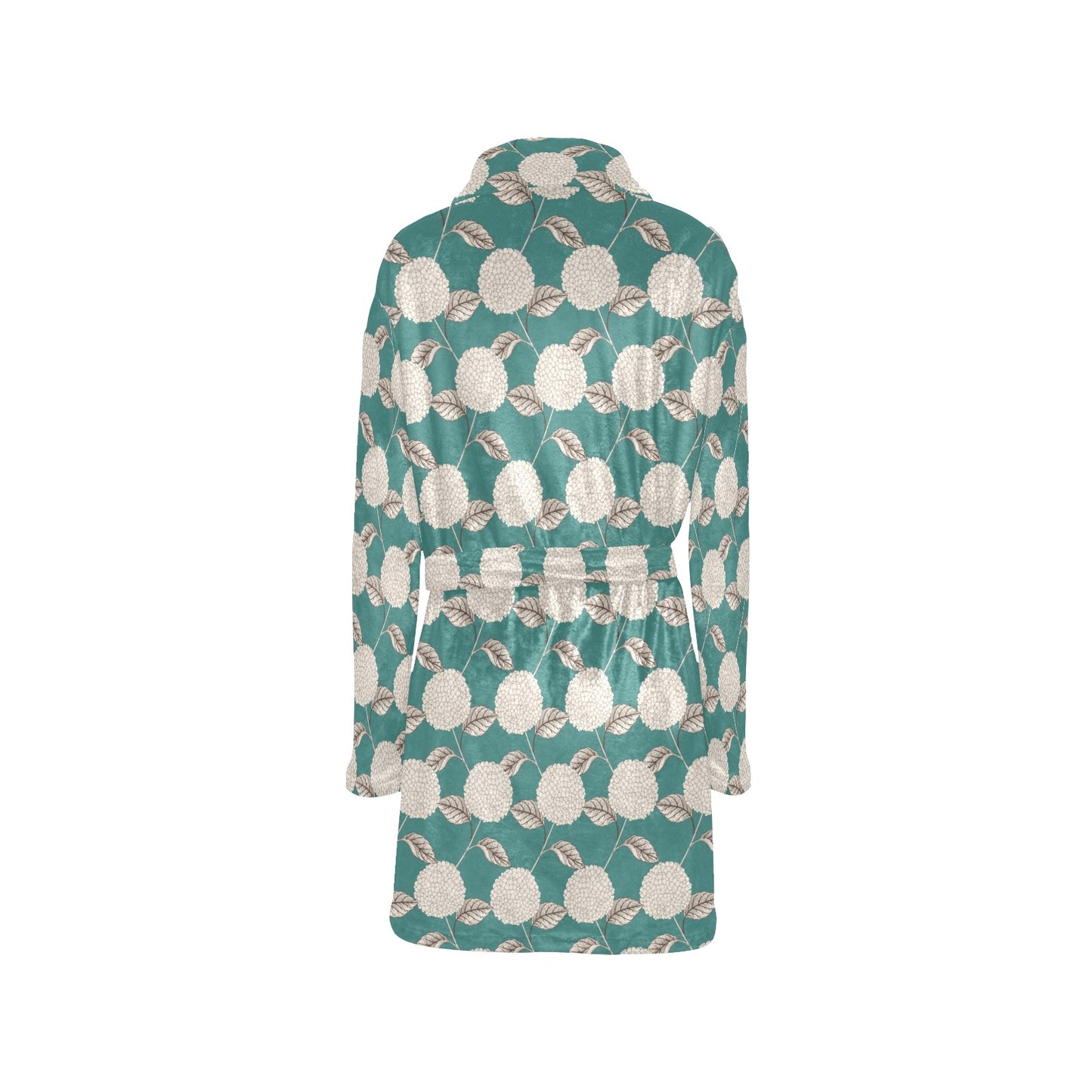 Hydrangea Pattern Print Design HD03 Women's Fleece Robe