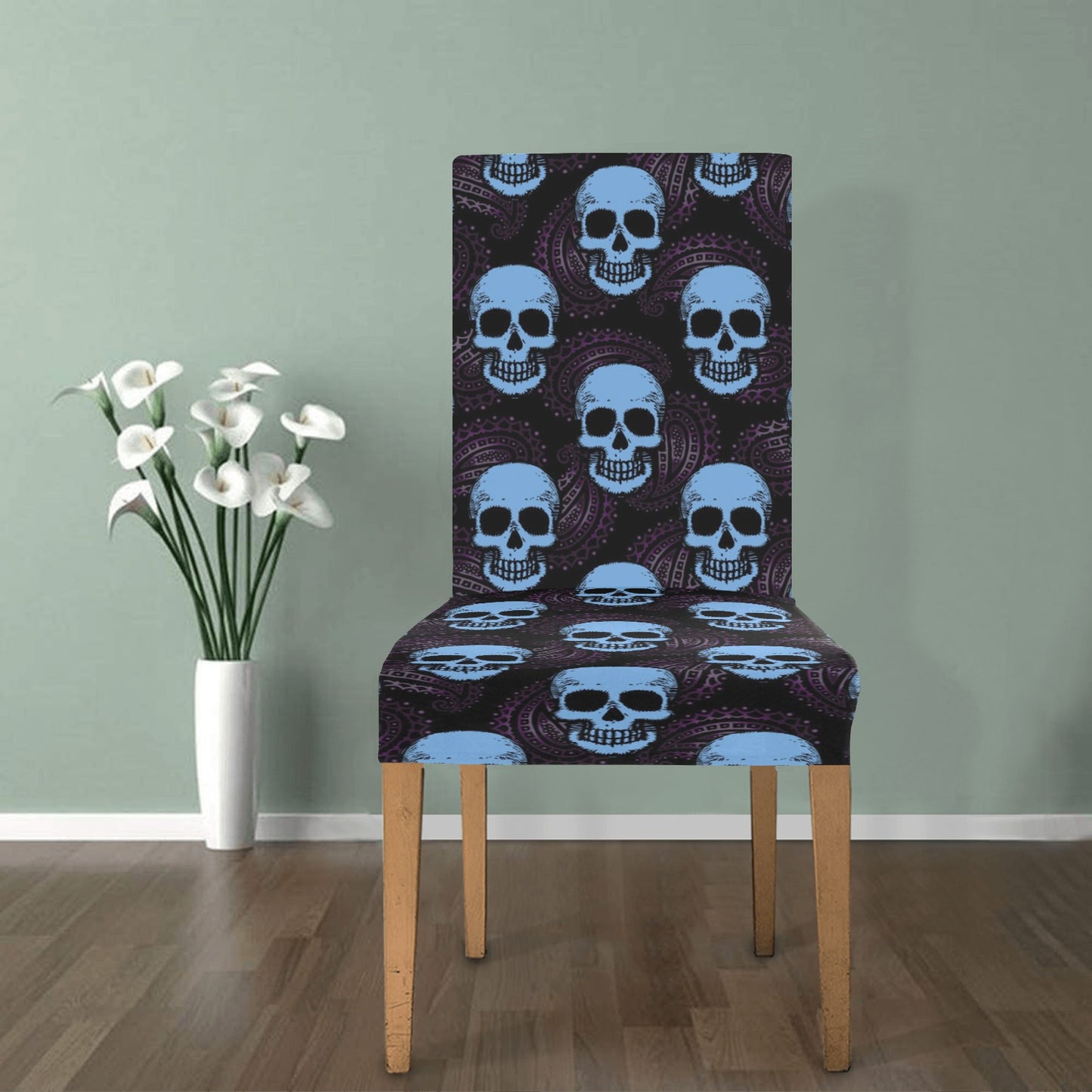 Skull Print Design LKS3012 Dining Chair Slipcover