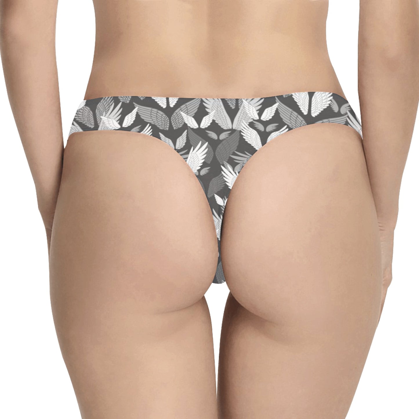 Angel Wings Pattern Design Themed Print Women's Thongs