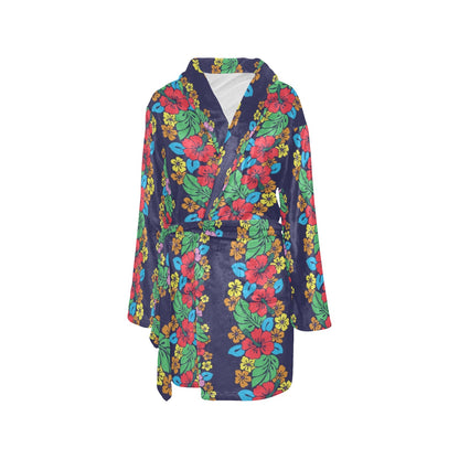 Hawaiian Themed Pattern Print Design H03 Women's Fleece Robe