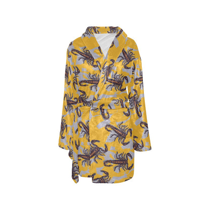 Scorpion Pattern Print Design 01 Women's Fleece Robe