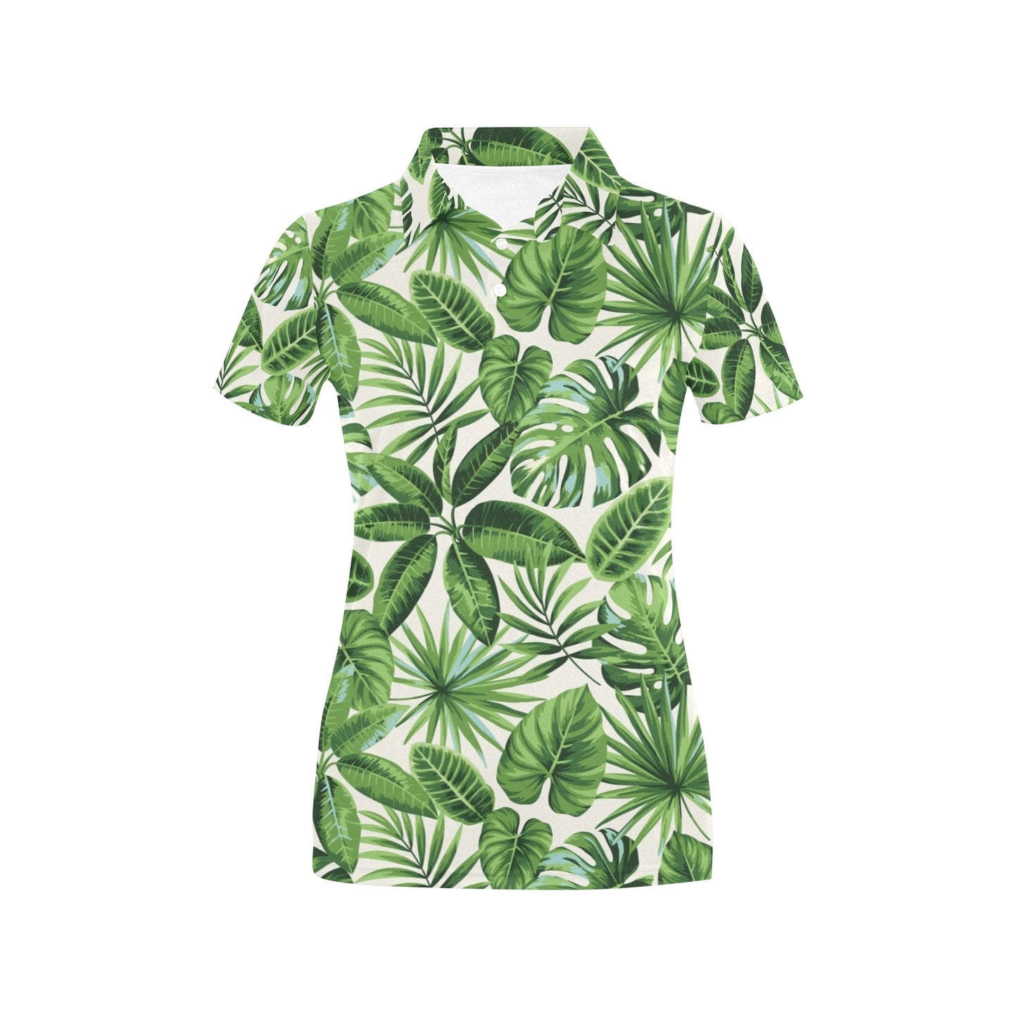 Tropical Flower Pattern Print Design TF013 Women's Polo Shirt