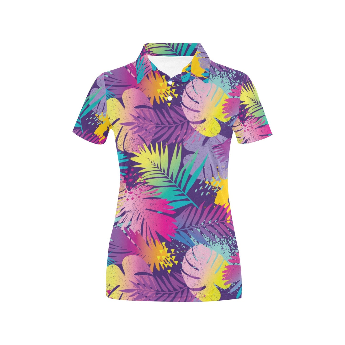 Palm Leaf Pattern Print Design A04 Women's Polo Shirt