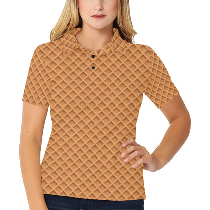 Waffle Texture Print Design LKS301 Women's Polo Shirt