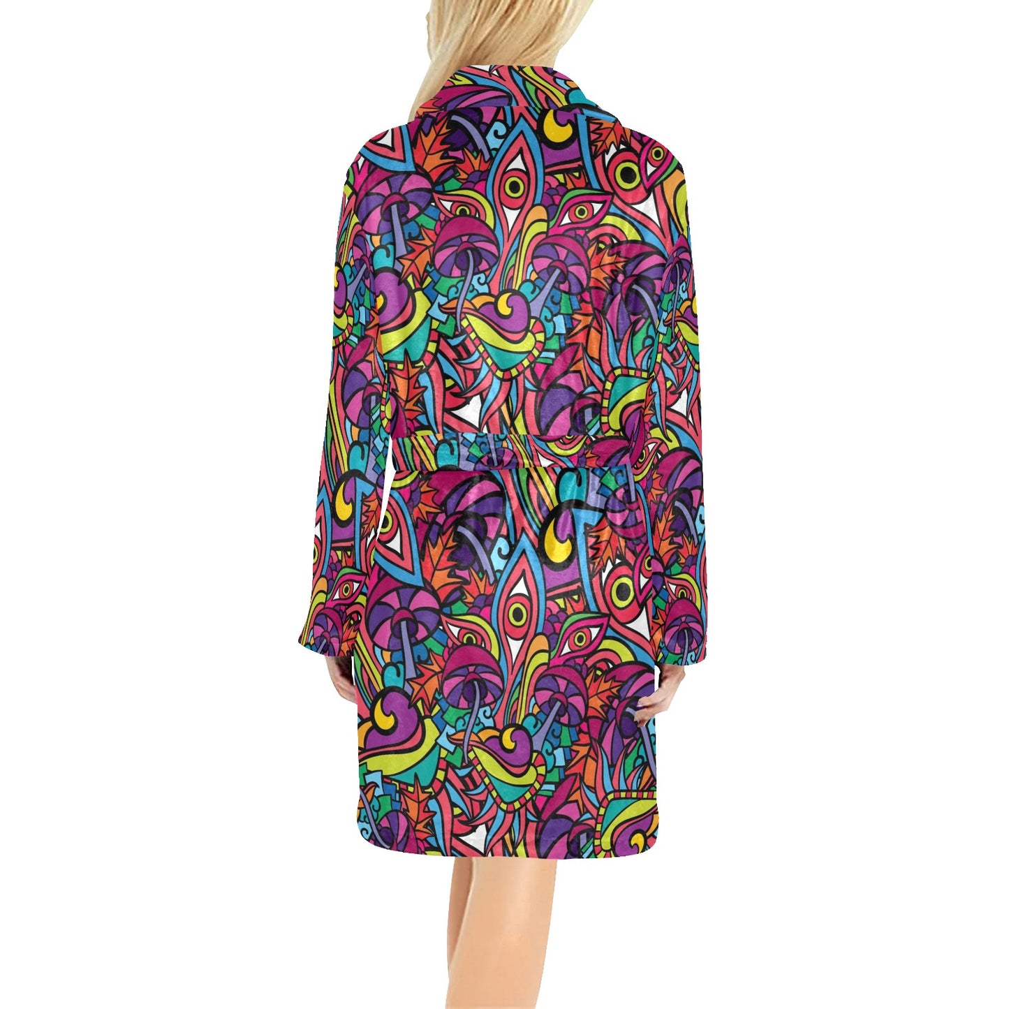 Trippy Print Design LKS302 Women's Fleece Robe