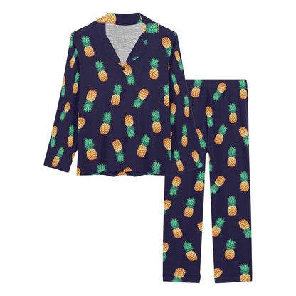 Pineapple Pattern Women's Long Pajama Set
