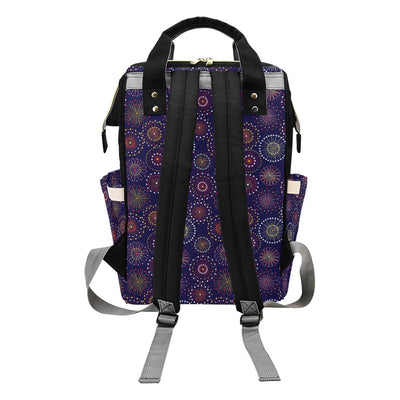 Firework Flower Style Print Design LKS302 Diaper Bag Backpack