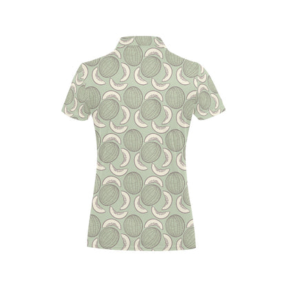 Cantaloupe Pattern Print Design 01 Women's Polo Shirt