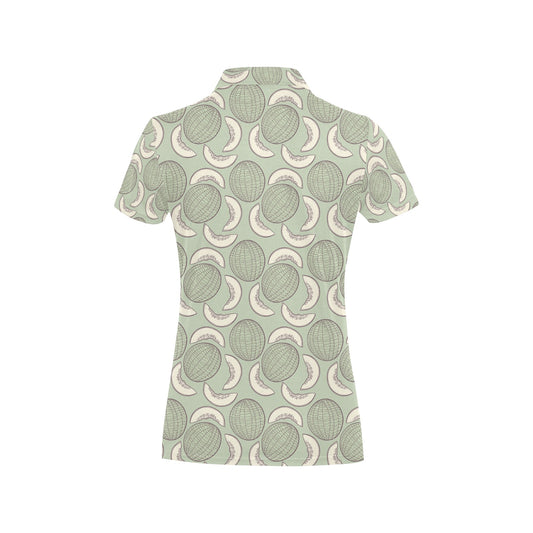 Cantaloupe Pattern Print Design 01 Women's Polo Shirt