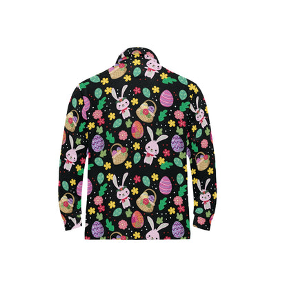 Easter Eggs Pattern Print Design RB05 Long Sleeve Polo Shirt For Men's