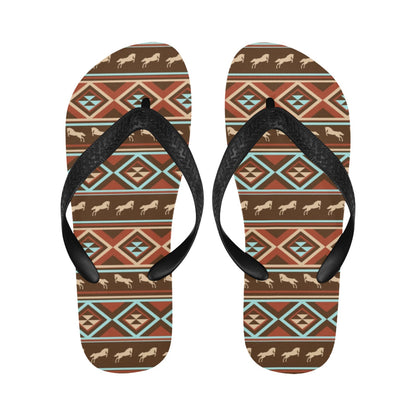 Western Horse Pattern Print LKS301 Flip Flops