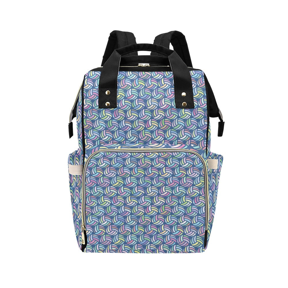 Volleyball Print Design LKS301 Diaper Bag Backpack