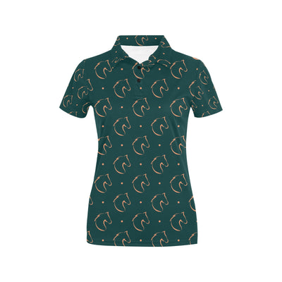 Horse Head Print Design LKS302 Women's Polo Shirt